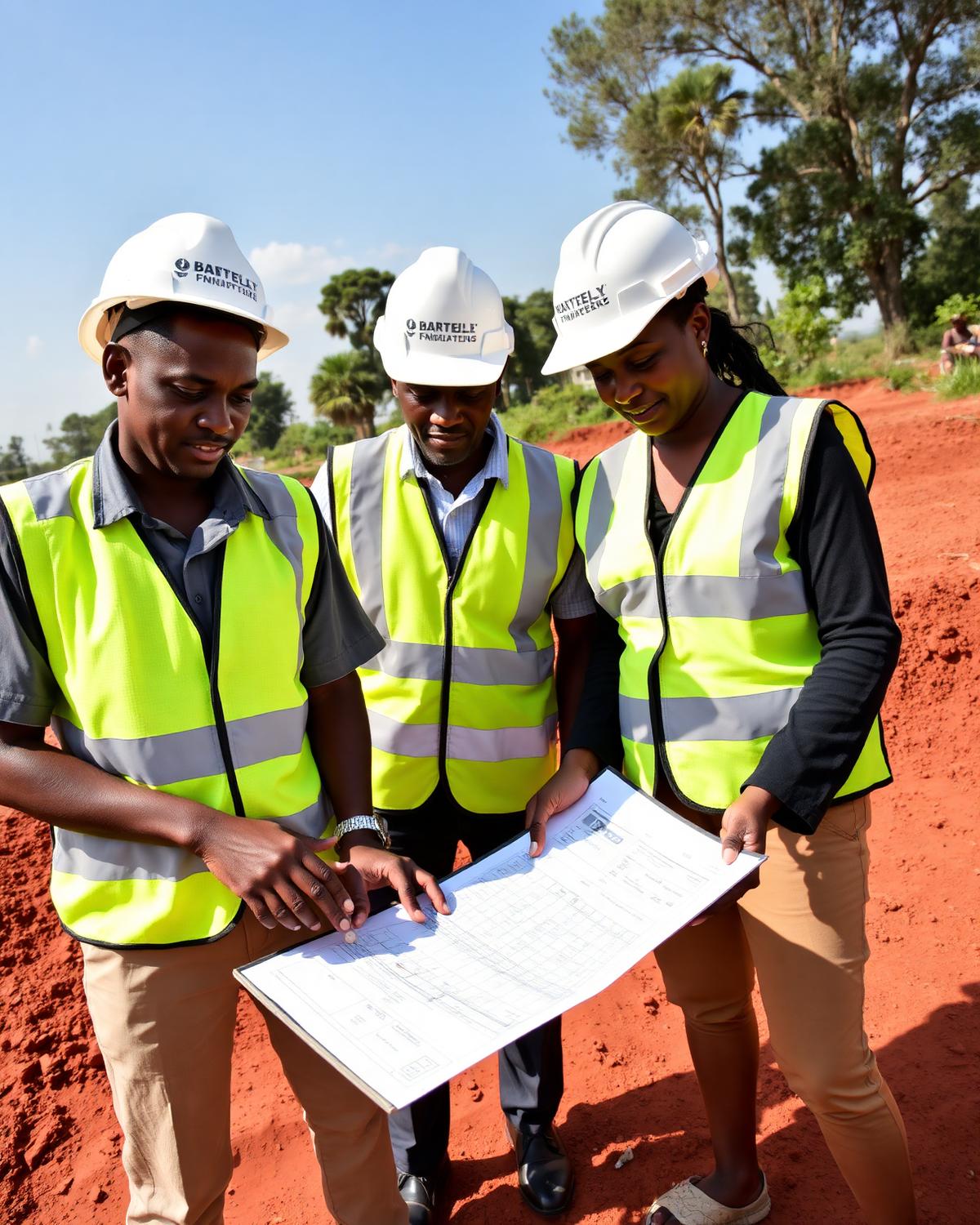 Engineers reviewing plans